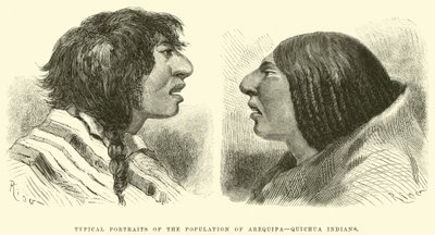 アレキパ、キチュアインディアンの人口の典型的な肖像画 作： Edouard Riou